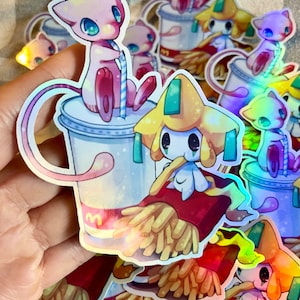 Mew and Jirachi Holographic Sticker