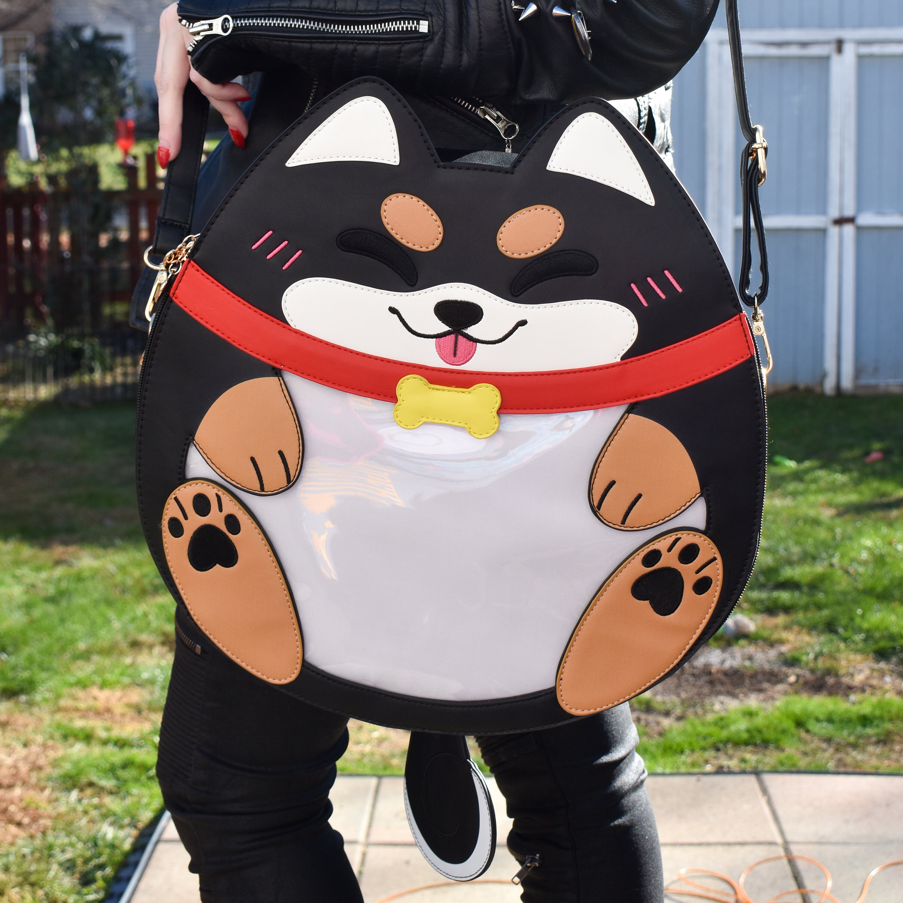 Waterproof Shiba Inu Large Backpack for School Work Navy Blue Shiba Inu Large Backpack – Tworgis main image 2