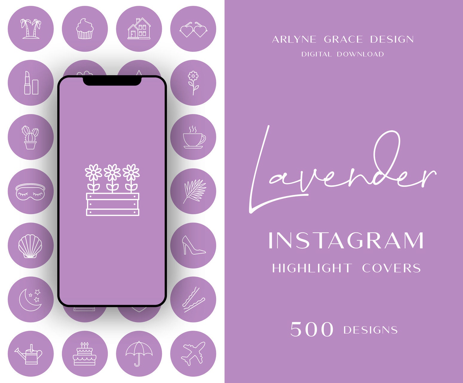 Instagram Highlight Covers Lavender Purple Bright Neon Etsy Ireland