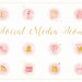 Watercolour Social Media Icons in Pink and Gold - Marketing - Social Media - Icon - Buttons - Blog - Website - PNG Transparent Digital Files