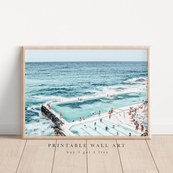 Bondi Beach, Iceburgs - Digital Wall Art Print - Printable File - JPEG - Photography