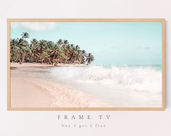 Samsung Frame TV Art, Tropical Beach, Samsung Art TV, Sand and Sea, Digital Download for Samsung Frame, Digital Download