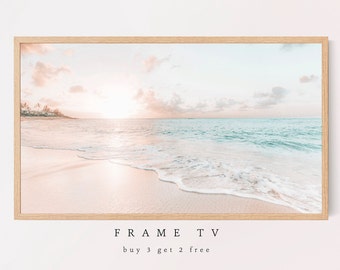 Samsung Frame TV Art, Beach Sunrise, Samsung Art TV, Tropical, Digital Download for Samsung Frame, Digital Download