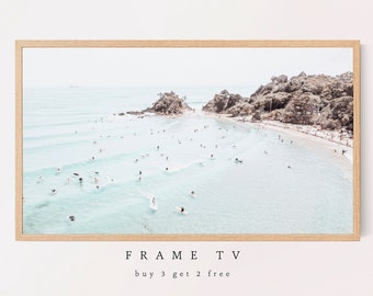 Samsung Frame TV Art, Byron Bay, The Pass, Surfing Waves, Samsung Art TV, Sand and Sea, Digital Download for Samsung Frame, Digital Download