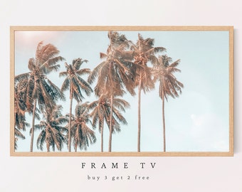 Samsung Frame TV Art, Palm Trees, Samsung Art TV, Sand and Sea, Digital Download for Samsung Frame, Digital Download