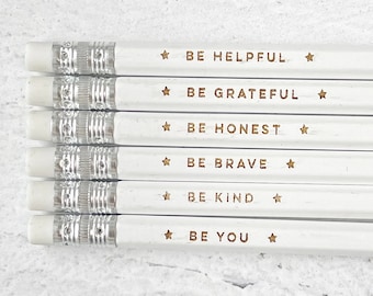 Encouragement Pencil Set | Engraved Pencils | Inspirational Pencils | Wood Pencils | Custom Printed Pencils | Set of 6 Pencils