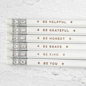 Encouragement Pencil Set | Engraved Pencils | Inspirational Pencils | Wood Pencils | Custom Printed Pencils | Set of 6 Pencils