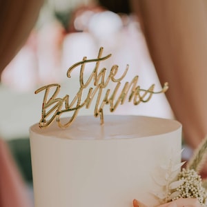 Laser Cut Cake Topper - Couple Last Name | Custom Cake Topper | Wedding Cake Topper | Anniversary Topper | Last Name Custom Topper