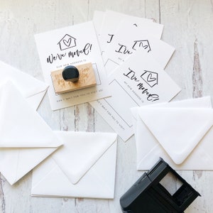 Personalized Stamp Moving Announcement Card Set We've Moved Postcard I've Moved Postcard Change of Address Card Closing Gift image 1