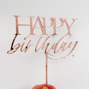 Birthday Laser-cut Cake Topper - Happy Birthday | Birthday Cake Decoration | Birthday Topper | Birthday Cake Topper | Cake Decor