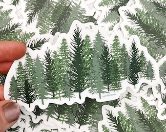 Transparent Vinyl Pine Tree Forest Sticker