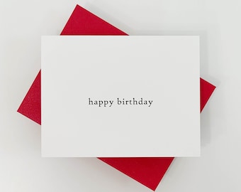 Greeting Card Minimalist "happy birthday" | Happy Birthday Card | Black and White Card | Birthday Card | Minimalist Card