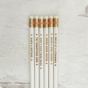 Good Advice Pencil Set | Engraved Pencils | Back to School Pencils | Wood Pencils | Set of 6 Pencils