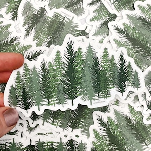 Pine Tree Forest Transparent Back Sticker