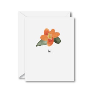 Hi Floral Card | Hi Card | Hello Card | Just Because Card | Minimalist Card