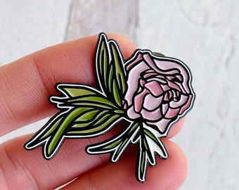 Pfingstrose Emaille Pin | Rose Gold Emaille Pin | Emaille Pin | Spaß Pin | Blumen Emaille Pin | Pfingstrose Anstecknadel | Blumen Emaille Pin