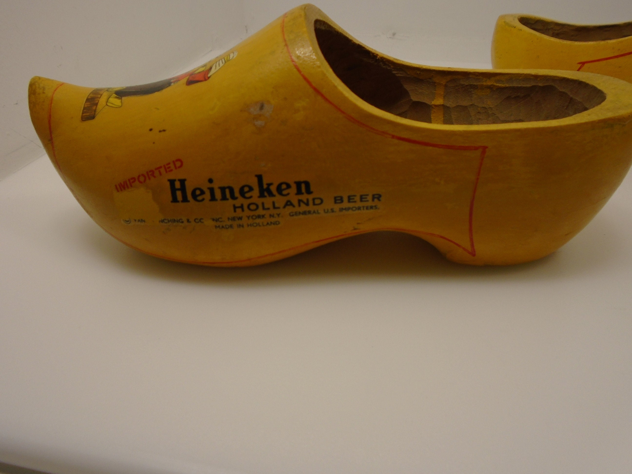 Vintage Heineken Memorabilia 2 Dutch Shoes Clogs Holland