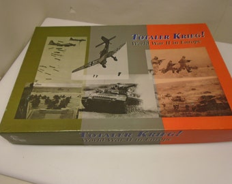 Vintage militair bord/kaartspel "Totaler Krieg World War II in Europe" Beslissingsspellen geverifieerd compleet! - Alle stukken en componenten geteld