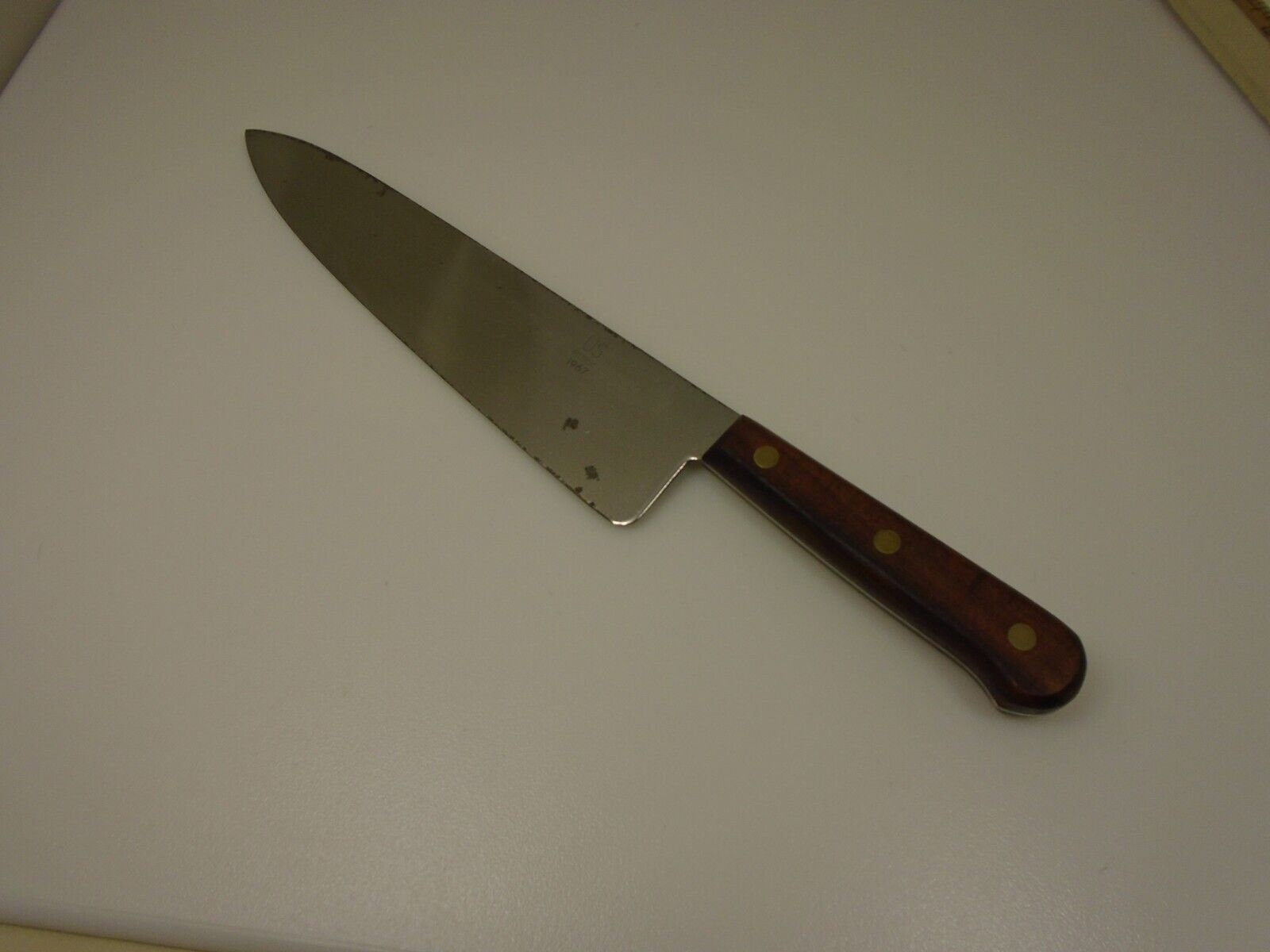 Vintage DEXTER Chef Knife 10” Blade 48910 Full Tang Wood Handle Southbridge  Mass