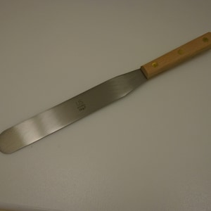 Dexter USA NOS 8 inch Hi Carbon Steel Spatula Palette Knife US Russell 1967 Full Tang Metal Spatula Palette Knife semi flex wood handle