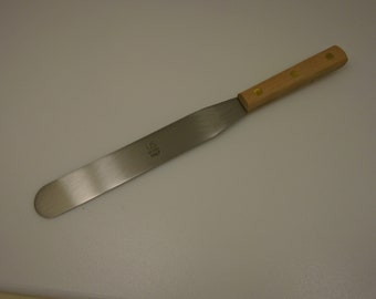 Dexter USA NOS 8 inch hoog koolstofstalen spatel paletmes US Russell 1967 metalen spatel met volledige tang paletmes semi-flexibel houten handvat