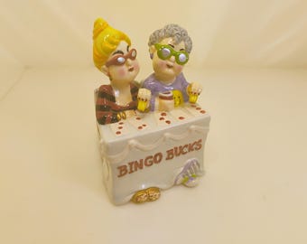 Bingo Bucks Spaarbank Casino Geld Contant Stash Keramisch Bingo Dames 2003