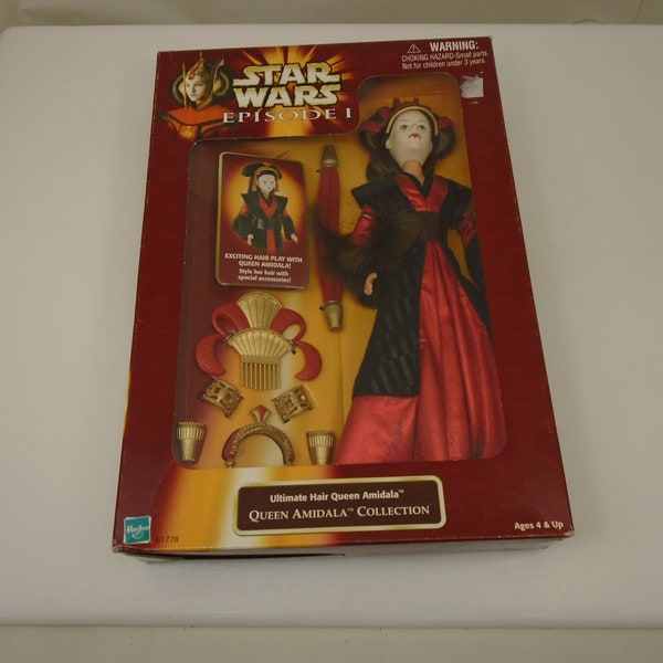 Star Wars Episode 1 Ultimate Hair Queen Amidala Collection Doll 12" Girl Figure - Sealed and complete - original box has light handling wear