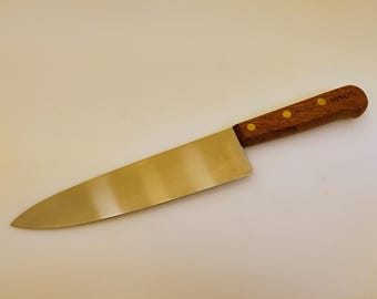 Vintage traditioneel palissander handvat koksmes driedubbele messing klinknagels vlekvrij lemmet van koolstofstaal Klassieke dinerstijl