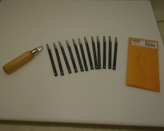 Verlengmes Vervangende mesjes met handvat Lot van (12) - Dozijn Blades - Afgeschuinde tip 4 3/4 "x 21/64 inch 20ga 1EXBB 86805 Crafting Knife