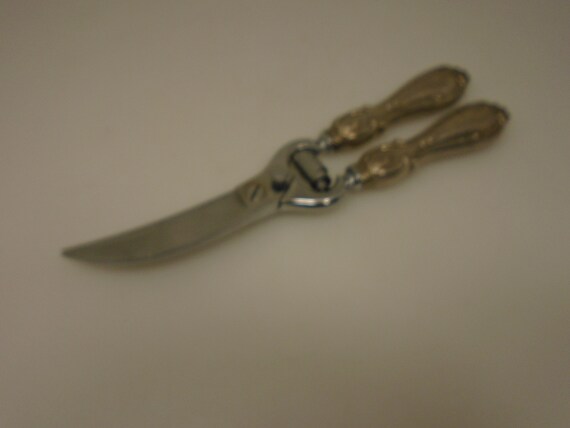 BEAUTIFUL Vintage Sterling Silver Poultry Shears, Chicken Meat