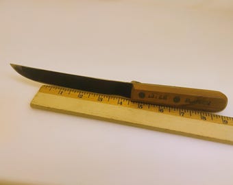 Vintage Dexter USA 6 inch recht stijf roestvrij breed mes uitbenen filetmes vingerbeschermer stijl 1376R houten handvat roestvrijstalen klinknagels