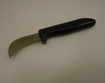 Konvex Co. Gardening Harvest Hooked Mes Craft Utility Stijf 2,5" carbon mes Zwart plastic handvat New Old Stock