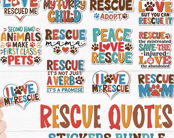 Animal Rescue Stickers PNG, Dog Rescue Sticker Png, Pet Rescue Png, Rescue Mama Png, Dog Lover Png, Printable Dog Sticker, Cat Rescue Png