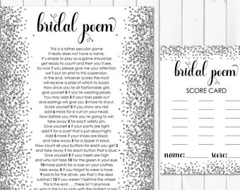 Bridal Shower Poem, Bridal Shower Prize, Bridal Poem Game, Poem Prize Game, Wedding Shower Game, Wedding Shower Prize, Hen Party Game