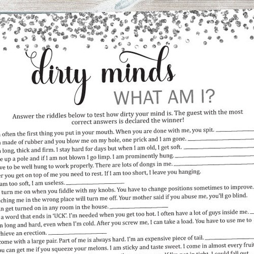 Dirty Bachelorette Game Dirty Minds Who Am I Bridal Shower - Etsy