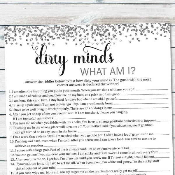 Naughty Bridal Shower Games Etsy