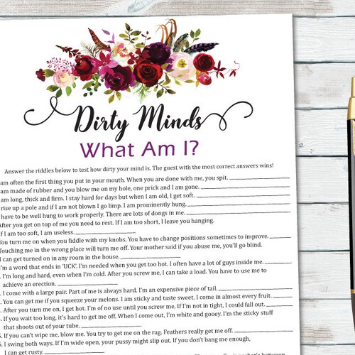 Dirty Minds Game Bachelorette Games Bachelorette Party Hen - Etsy New ...