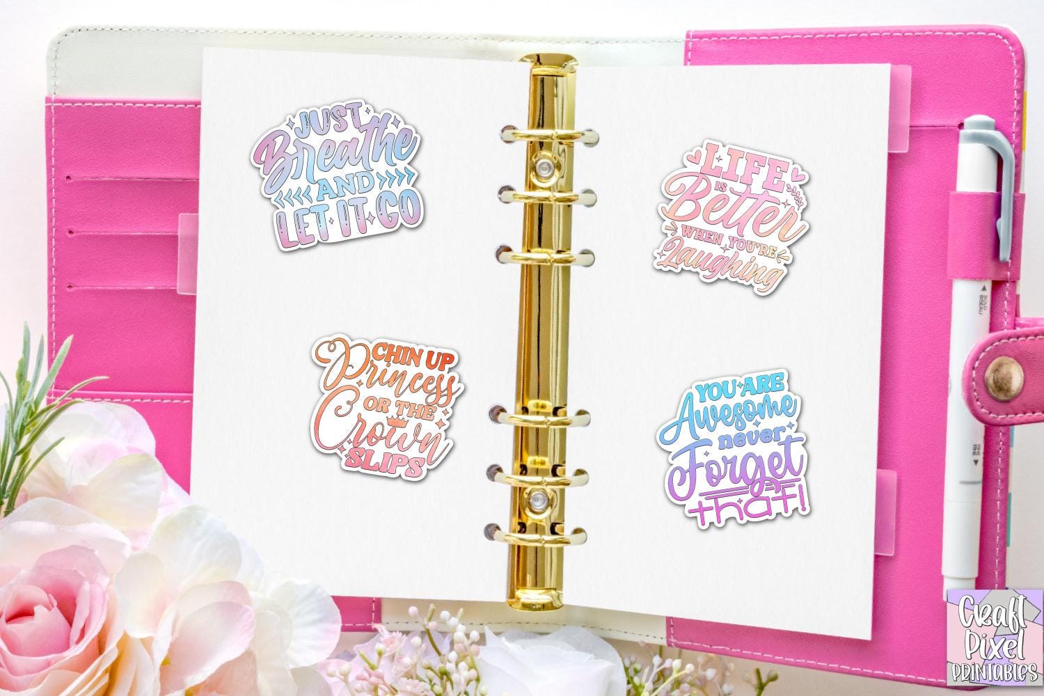 Printable Motivation Stickers Bundle, Mental Health Printable Stickers ...