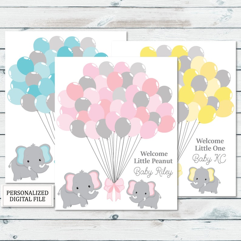 graphic regarding Baby Shower Guest Book Printable identified as Elephant Guestbook Printable, Youngster Shower Guestbook Indicator, Elephant Balloons Guestbook Indicator, Child Visitor Ebook Printable, Guestbook Down load