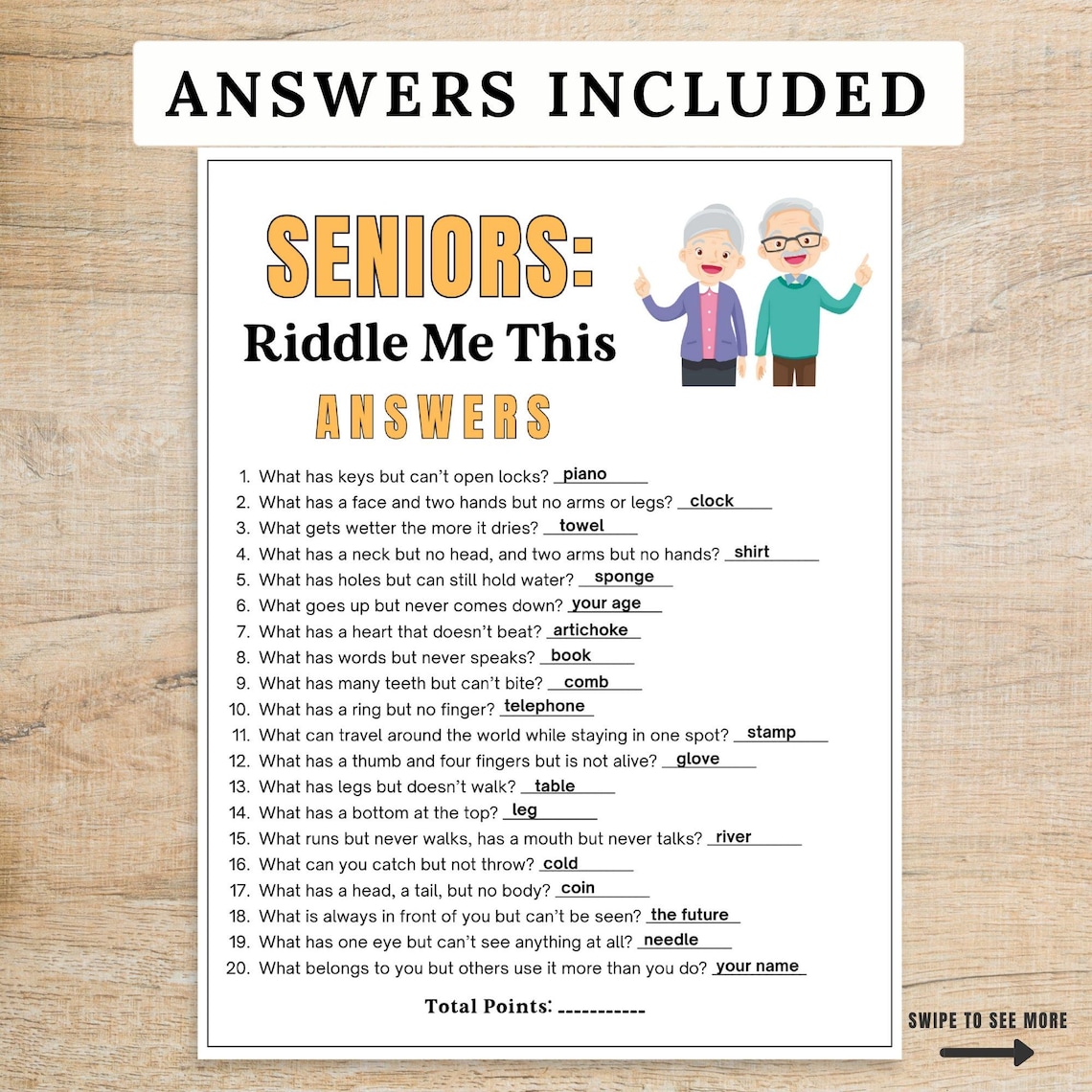 Senior Riddlee Icon Senior Riddles Game Printable, Riddle Me This Trivia for Seniors, Brain ...