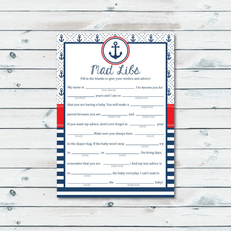 Nautical Youngster Insane Libs Activity, Child Shower Crazy Libs Printable, Nuts Libs Guidance Playing cards, Nautical Kid Shower, Anchor Shower Video games picture regarding Printable Mad Gab Cards identified as Nautical Child Nuts Libs Recreation, Youngster Shower Nuts Libs Printable, Outrageous Libs Assistance Playing cards, Nautical Youngster Shower, Anchor Shower Game titles