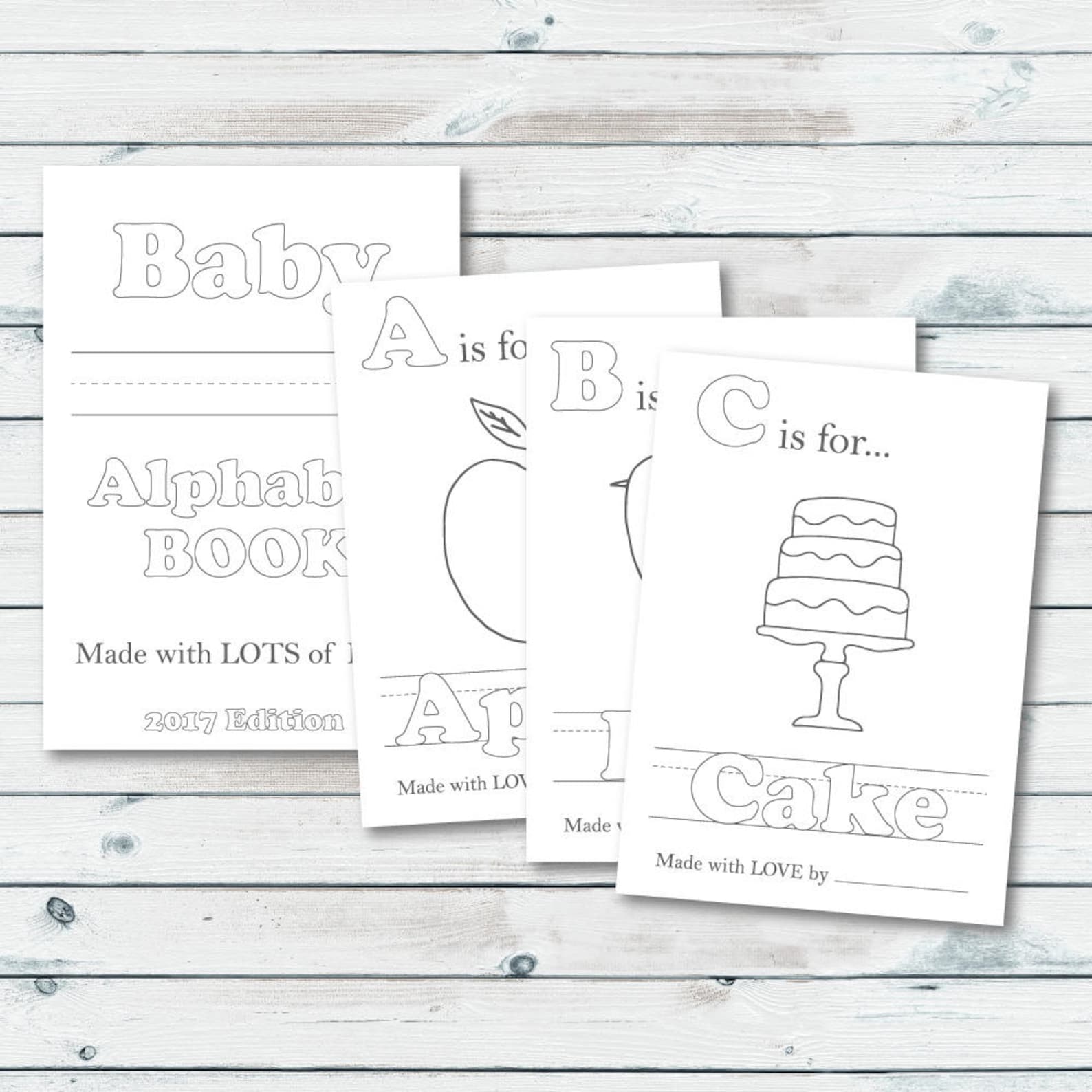 Alphabet Book Baby Shower Game Printable Baby Alphabet Book | Etsy
