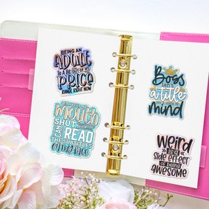 Printable Sarcastic Stickers Bundle, Funny Printable Stickers, Print and Cut Sticker, Planner ...