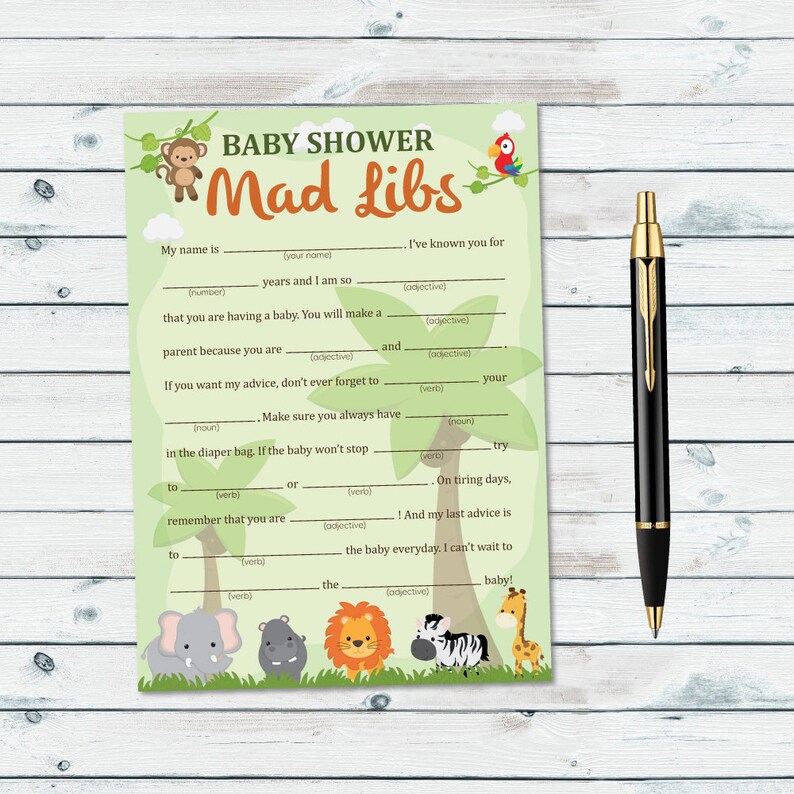 Ridiculous Libs Little one Shower Printable Activity, Safari Little one Shower Game titles, Little one Tips Playing cards, Jungle Child Shower Printable, Safari Insane Libs Little one photograph relating to Office Mad Libs Printable identified as Ridiculous Libs Boy or girl Shower Printable Match, Safari Little one Shower Game titles, Boy or girl Guidance Playing cards, Jungle Boy or girl Shower Printable, Safari Outrageous Libs Youngster