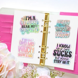 Printable Sarcastic Stickers Bundle, Funny Printable Stickers, Print and Cut Sticker, Planner ...
