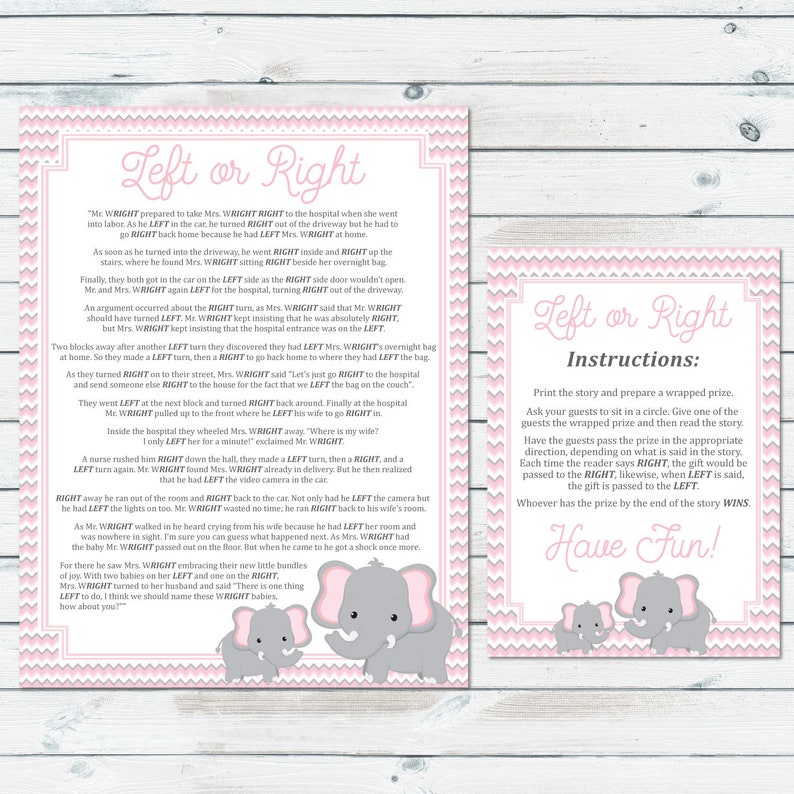 Left Or Right Baby Shower Game Pass The Prize Baby Game Pink Etsy Left Or Right Baby Shower Game Pass The Prize Baby Game Pink Etsy