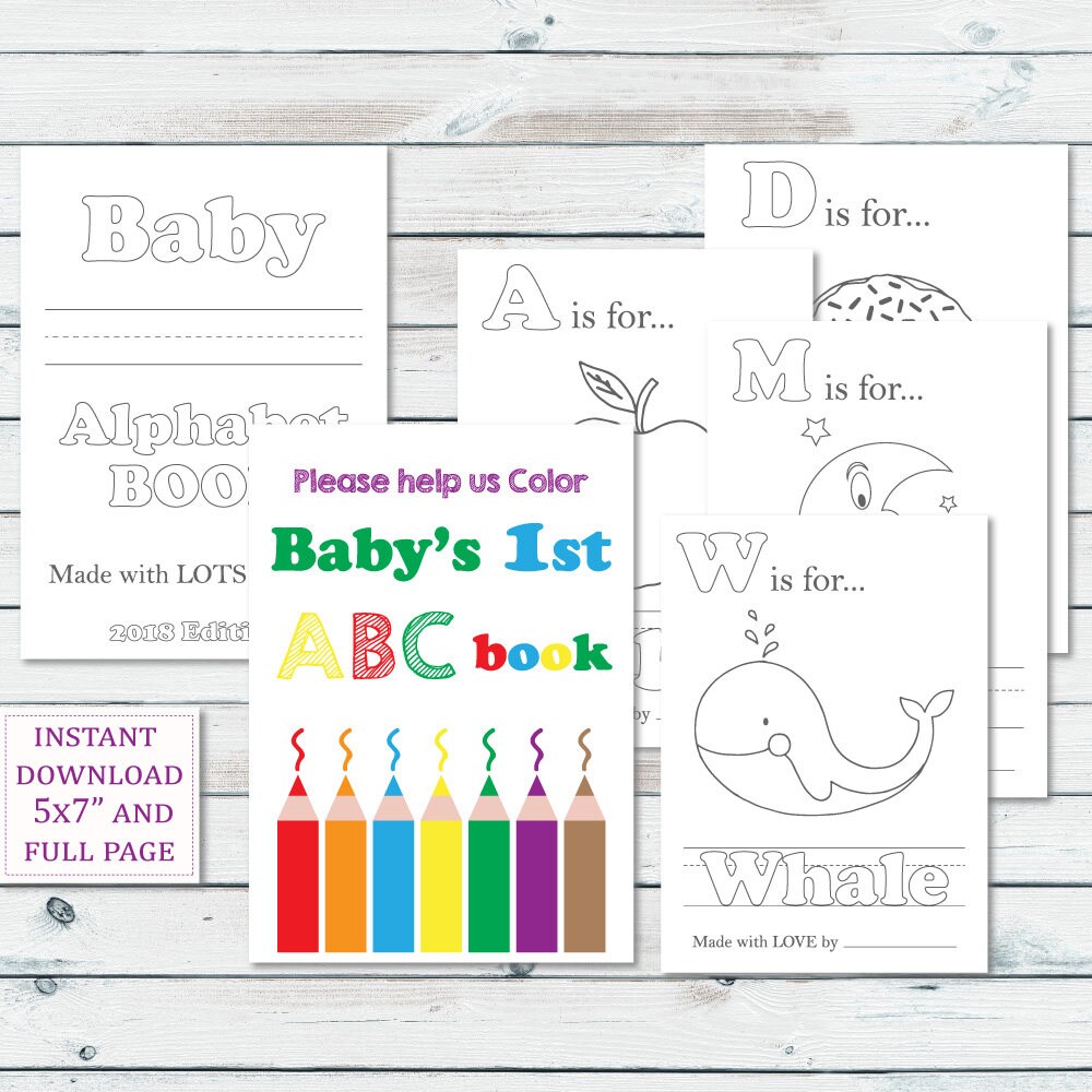 Baby shower alphabet coloring pages