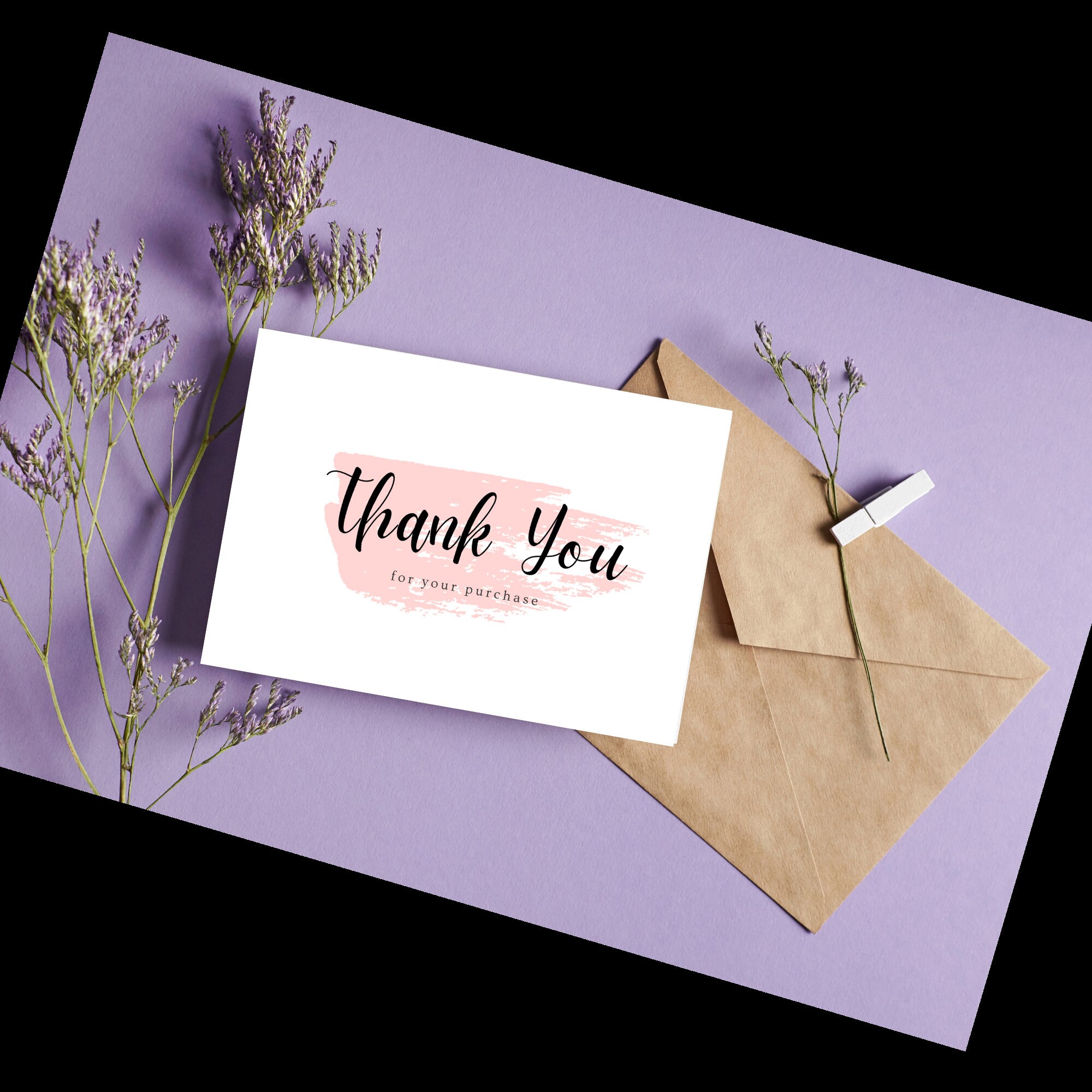Printable Thank You for Your Purchase Foldable Card - Etsy