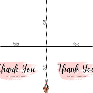 Printable Thank You for Your Purchase Foldable Card - Etsy