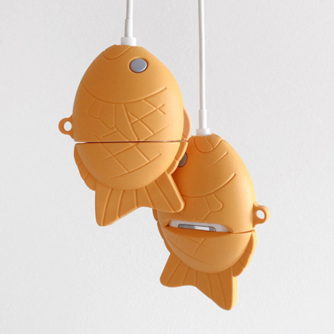 Cute Little Fish Silicone Airpods Case With Metal Keychain Etsy